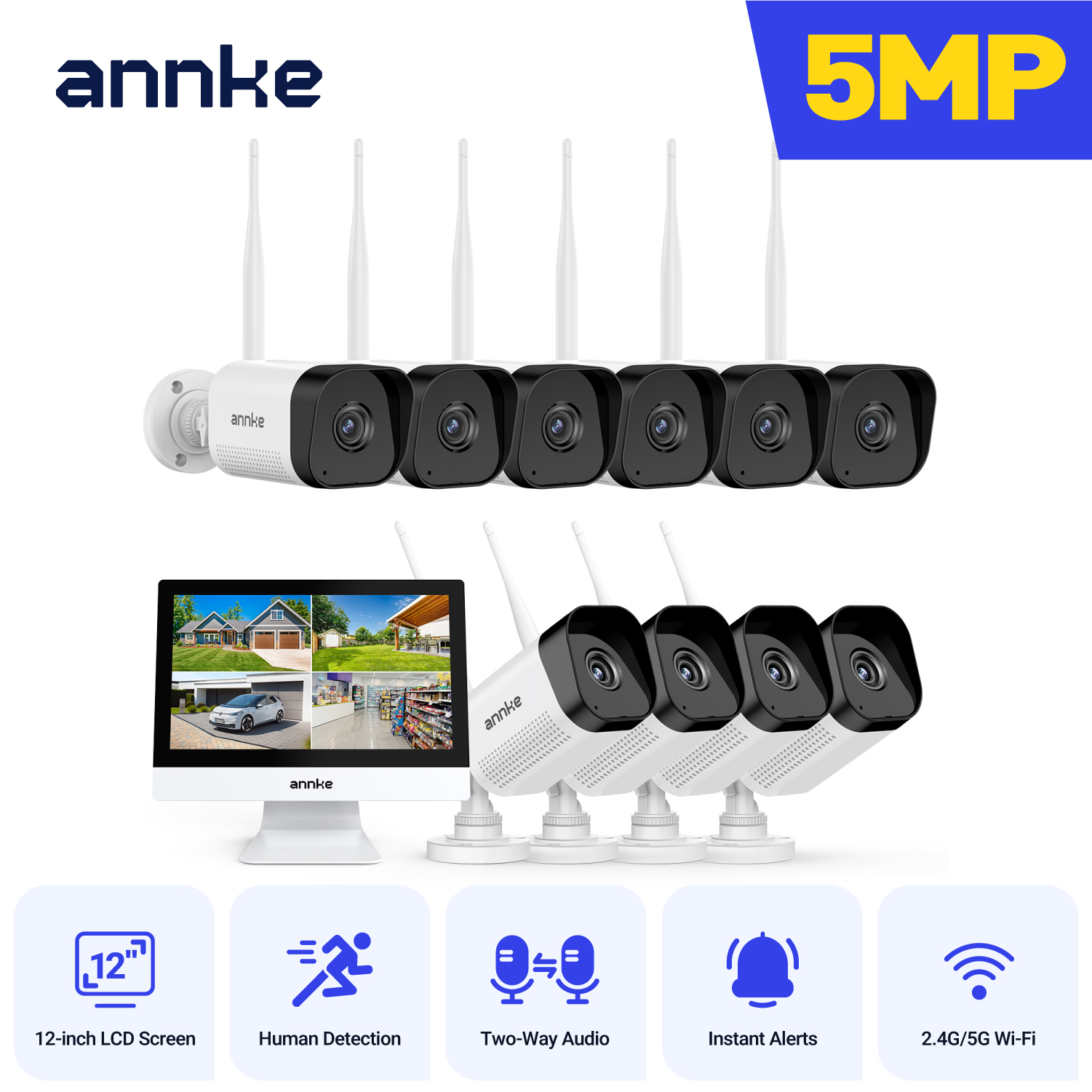 Outdoor Sport Camera - ANNKE 5MP Wireless Security Cameras Kit