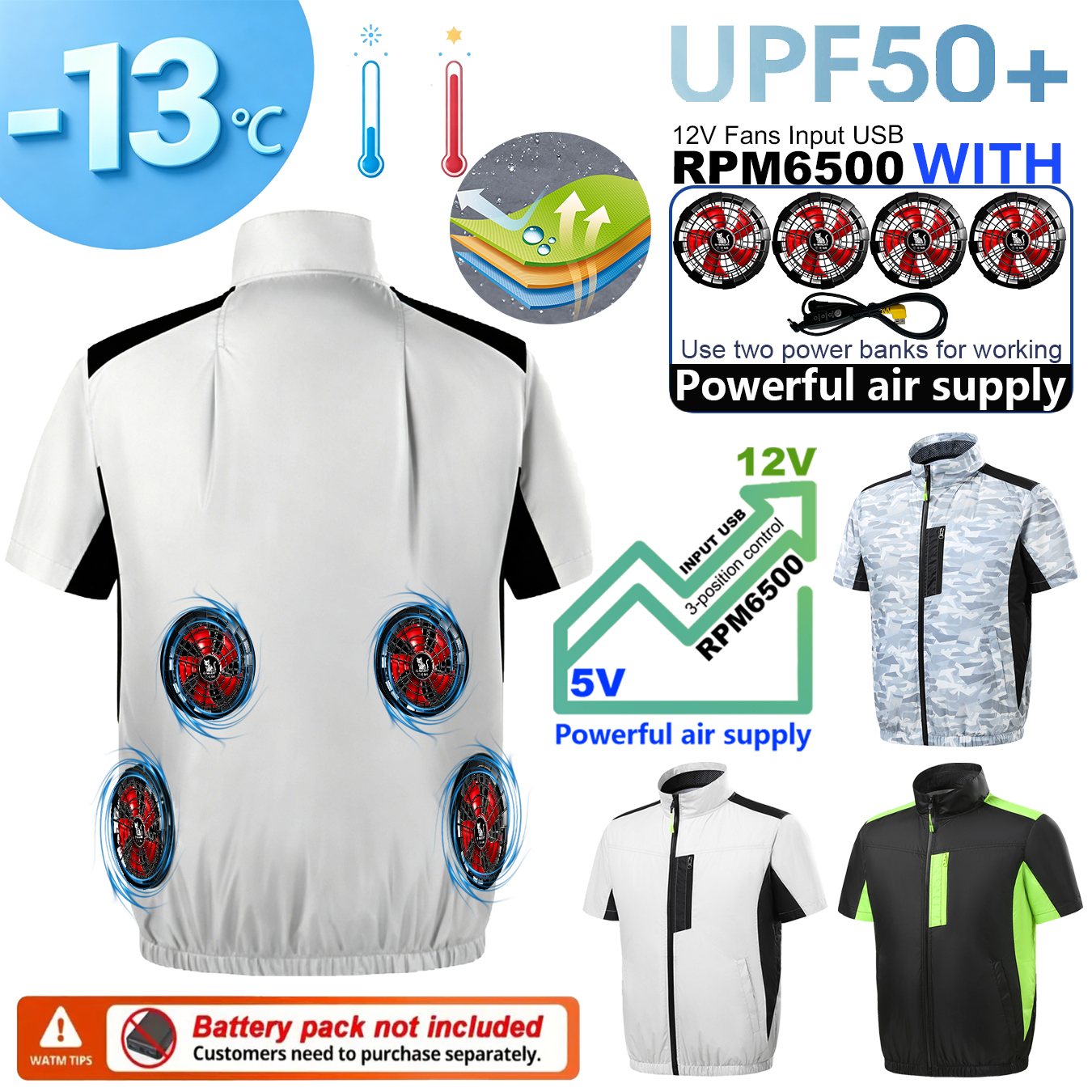 Summer 4 Fans Air Conditioning - Outdoor Sport Windbreaker avis et prix
