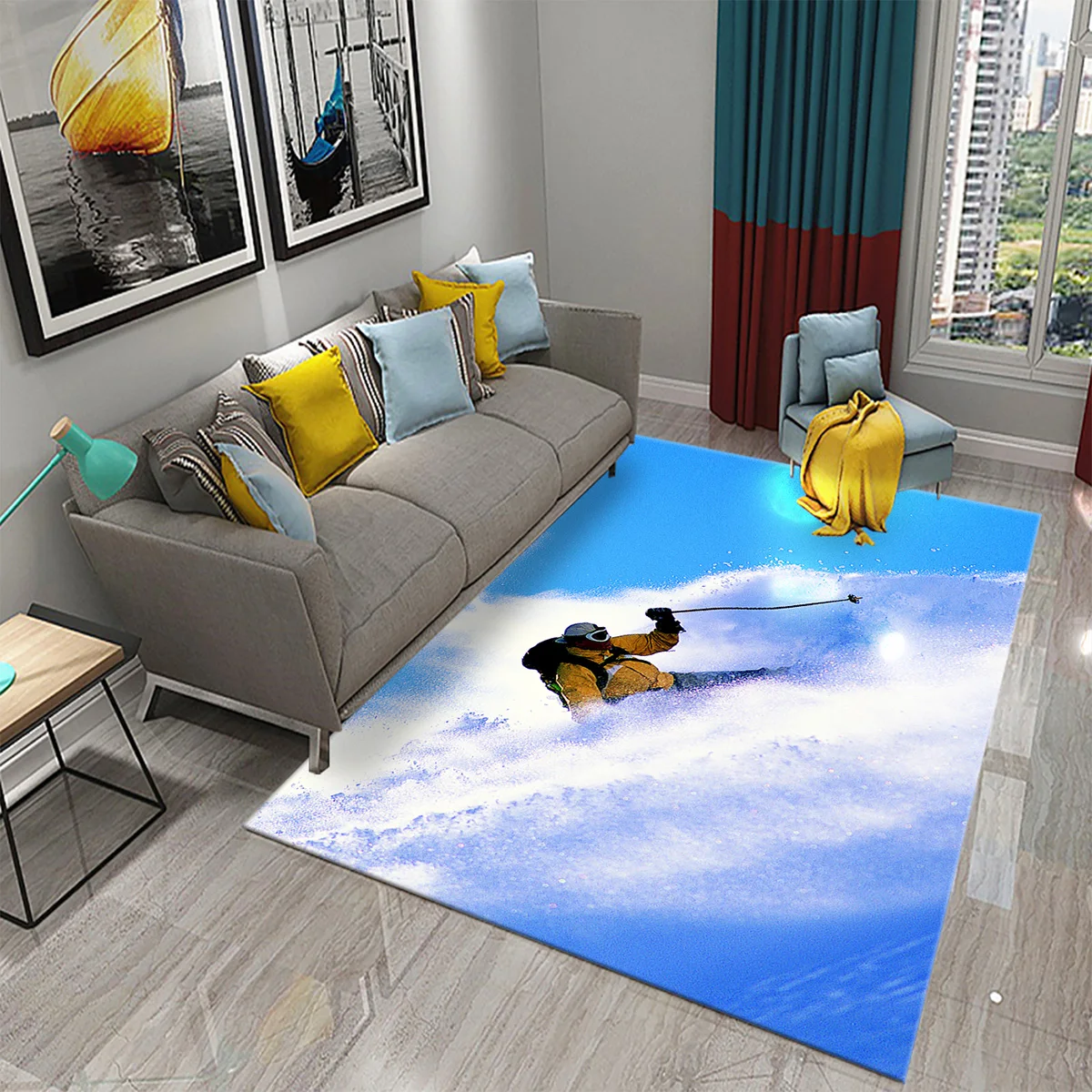 Ski Snow Mountain Theme Carpet - Outdoor Sport Live avis et prix