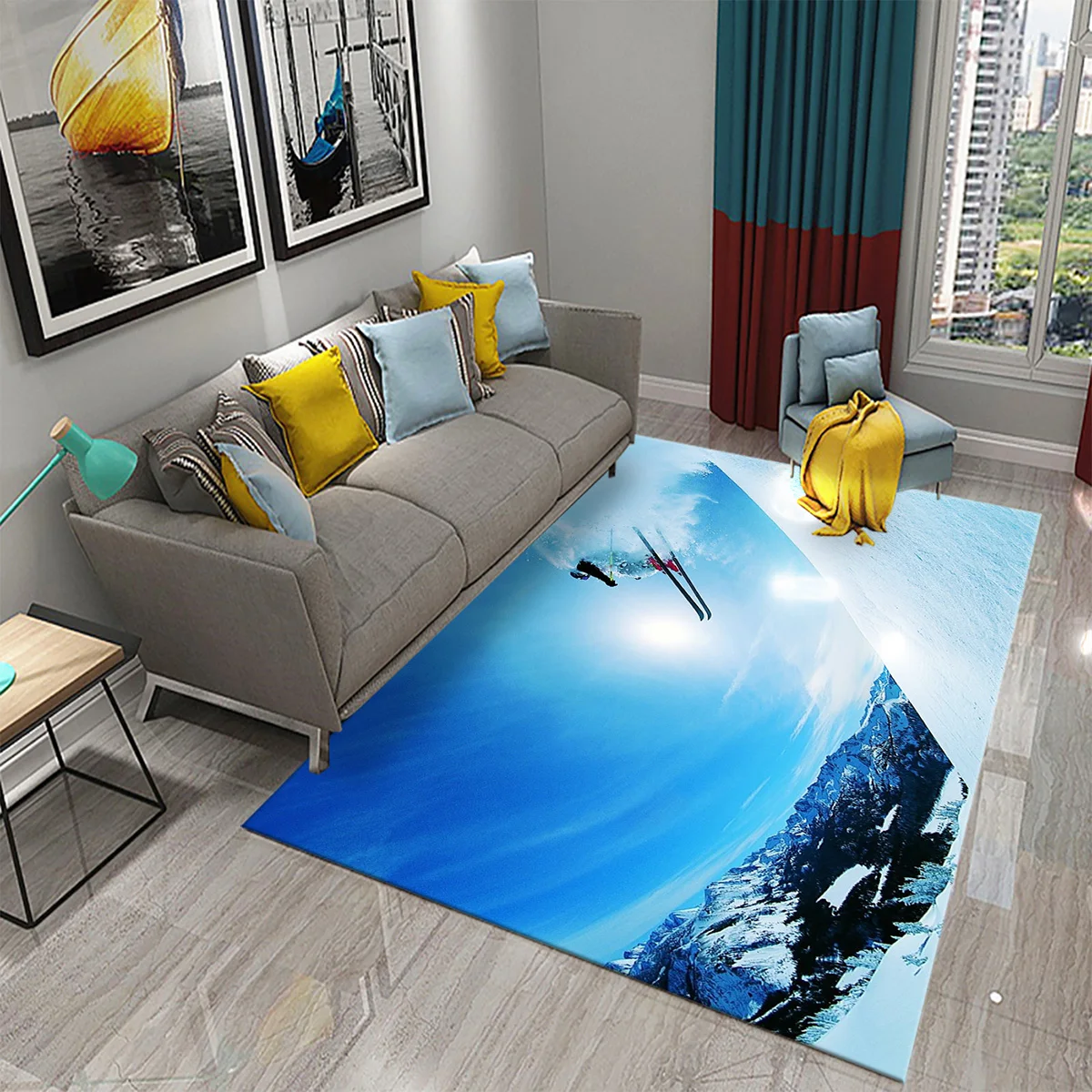 Ski Snow Mountain Theme Carpet - Outdoor Sport Live avis et prix