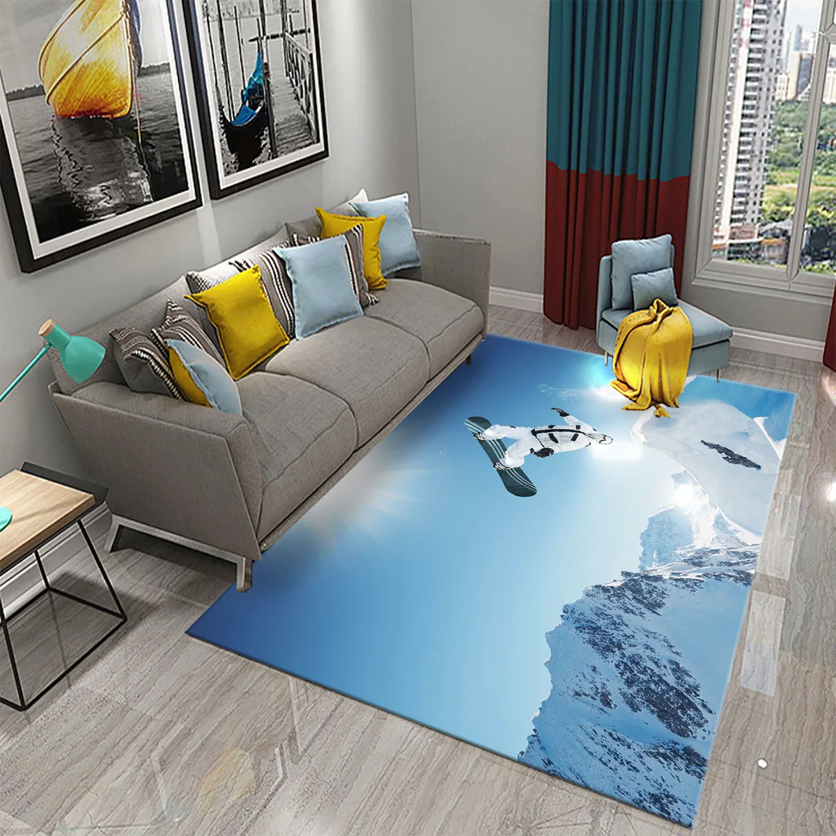 Ski Snow Mountain Theme Carpet - Outdoor Sport Live avis et prix