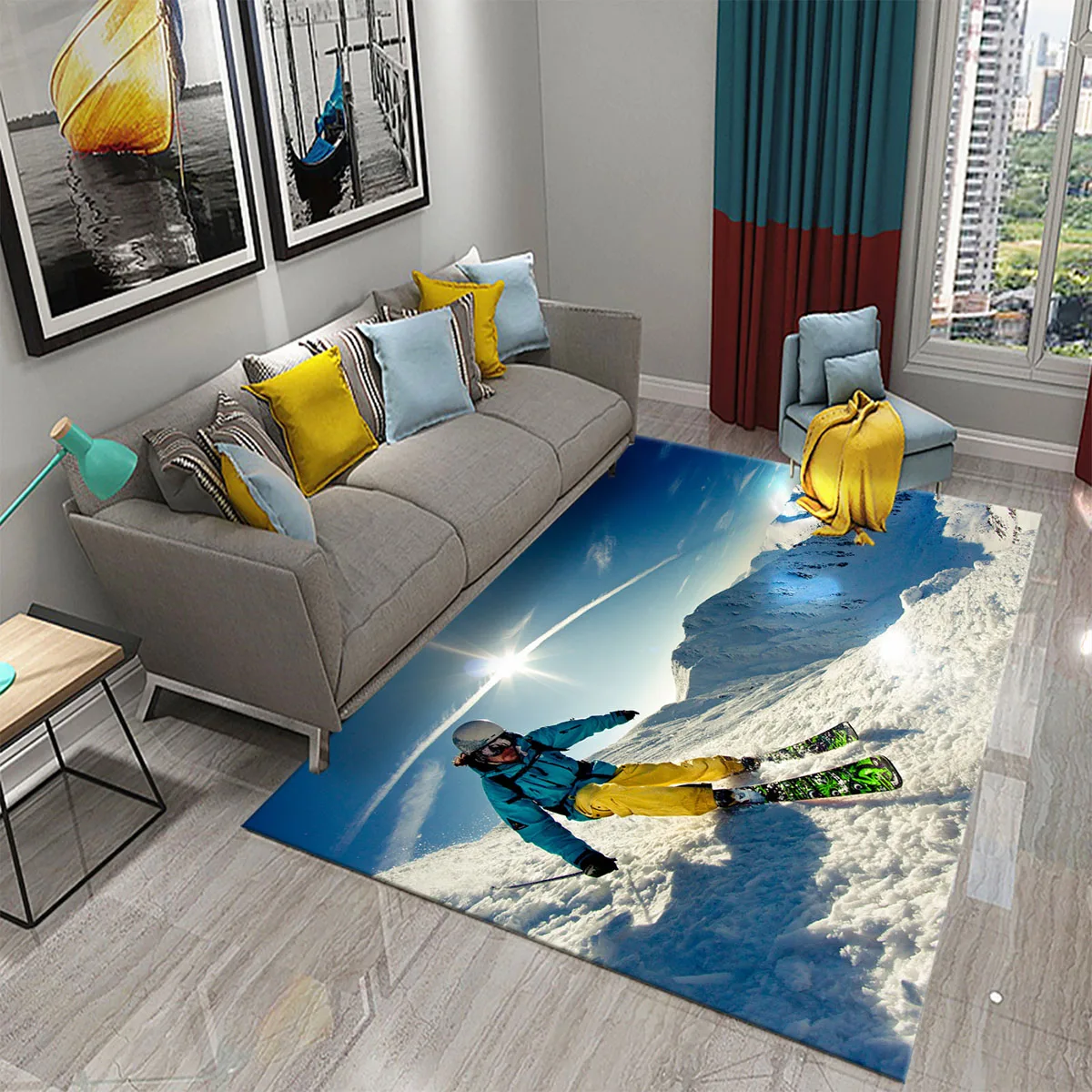 Ski Snow Mountain Theme Carpet - Outdoor Sport Live avis et prix
