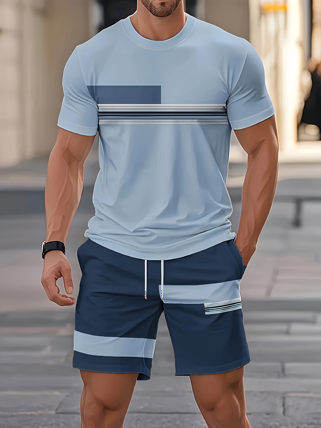 Summer Men's Sets Casual O-nec - Outdoor Sports Outfit avis et prix
