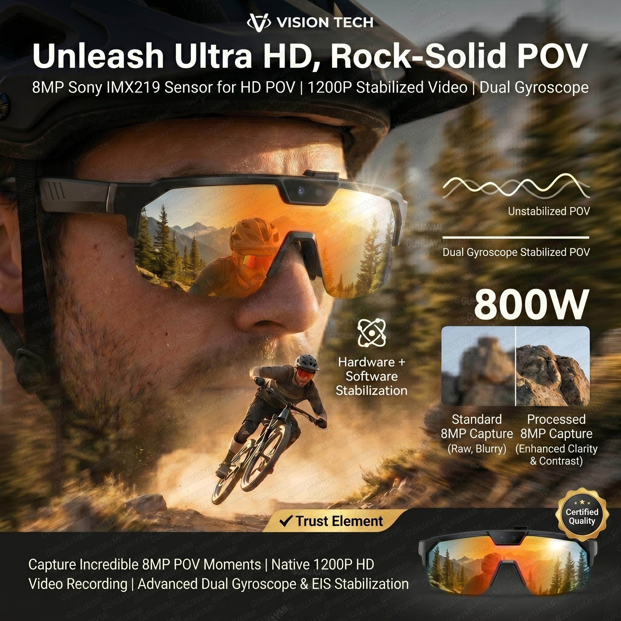 Smart Glasses with 4K HD Anti- - Outdoor Sport Camera avis et prix