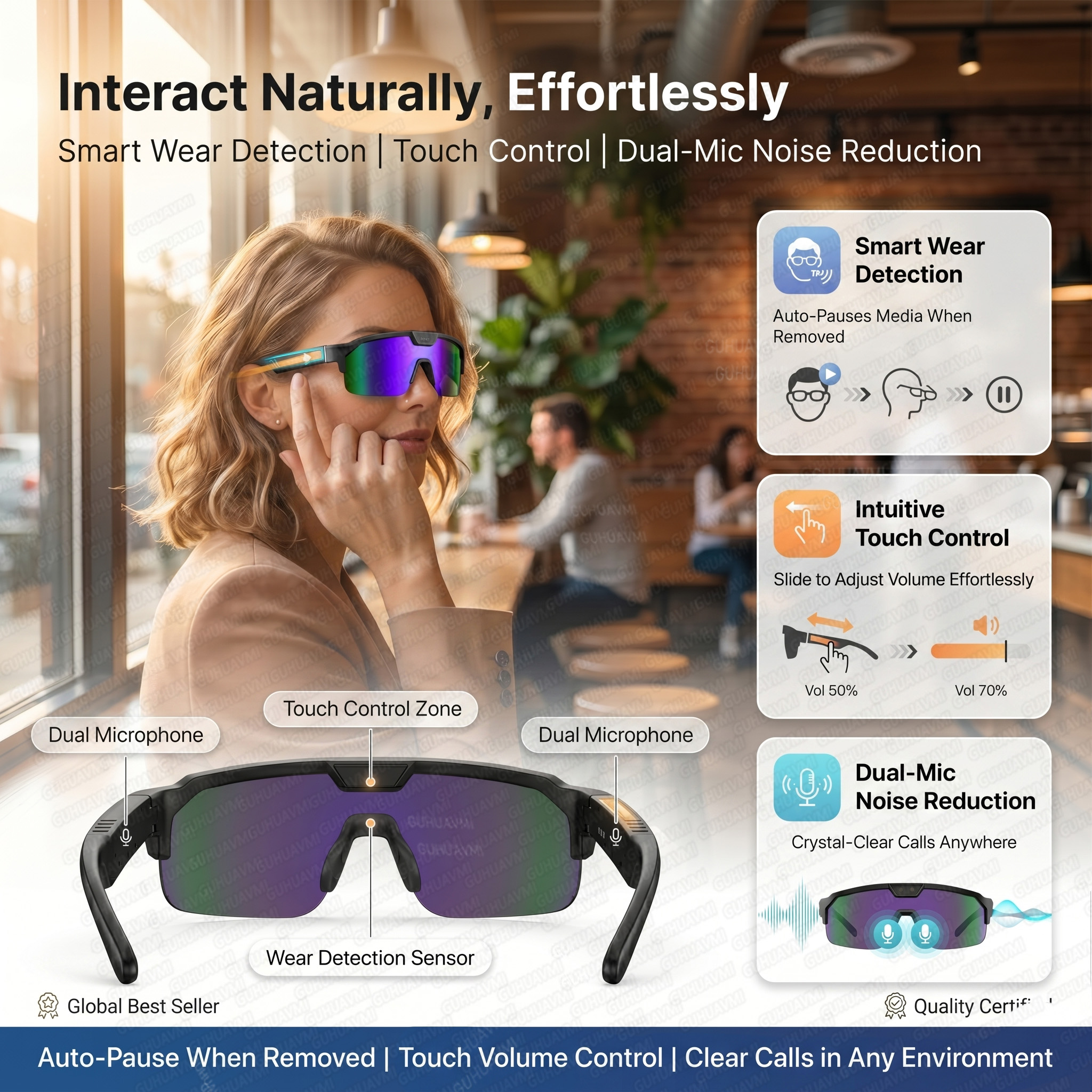 Smart Glasses with 4K HD Anti- - Outdoor Sport Camera avis et prix